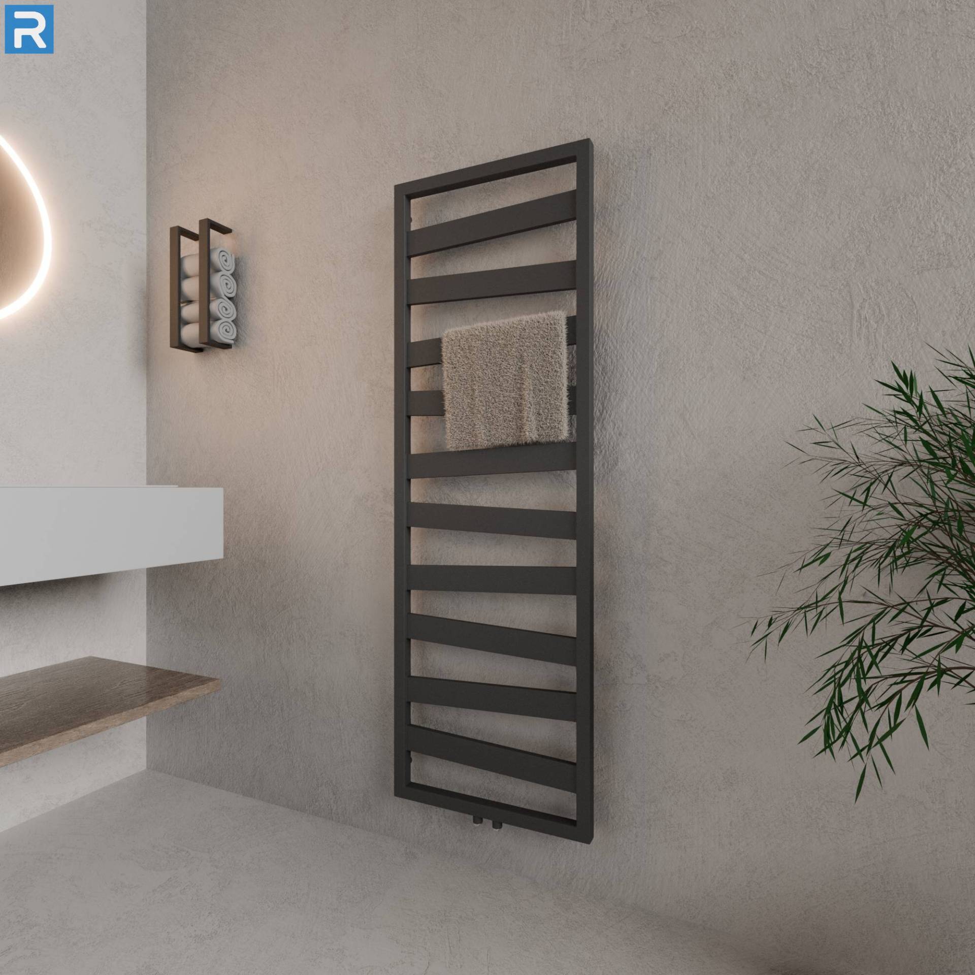 ROTHLER Design Badheizkörper Zigzag-Form Anthrazit 50 x 156 cm