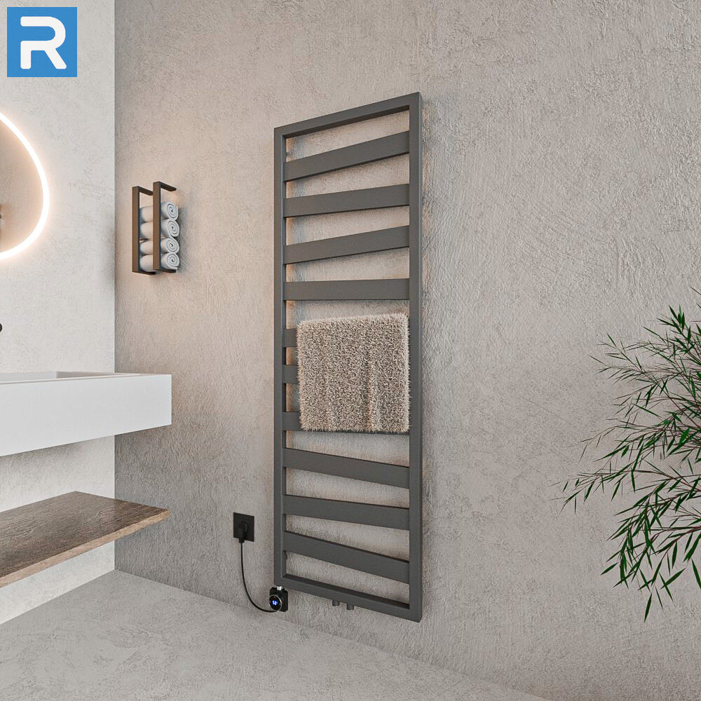 ROTHLER Design Badheizkörper Zigzag-Form Anthrazit 50 x 156 cm in Mischbetrieb ROTHLER Design Badheizkörper Zigzag-Form Anthrazit 50 x 156 cm in Mischbetrieb