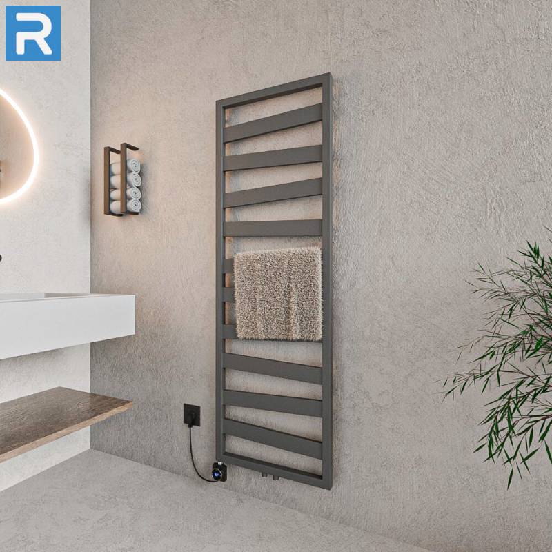 ROTHLER Design Badheizkörper Zigzag-Form Anthrazit 50 x 156 cm in Mischbetrieb