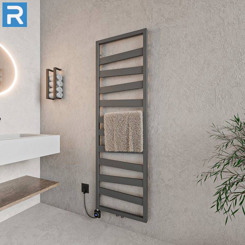 ROTHLER Design Badheizkörper Zigzag-Form Anthrazit 50 x 166 cm in Mischbetrieb