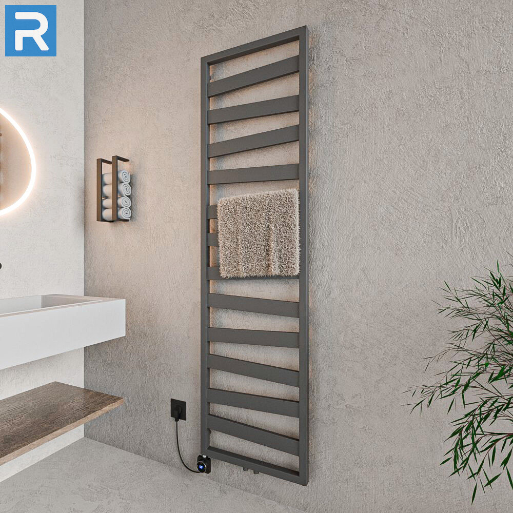 ROTHLER Design Badheizkörper Zigzag-Form Anthrazit 50 x 182 cm in Mischbetrieb ROTHLER Design Badheizkörper Zigzag-Form Anthrazit 50 x 182 cm in Mischbetrieb