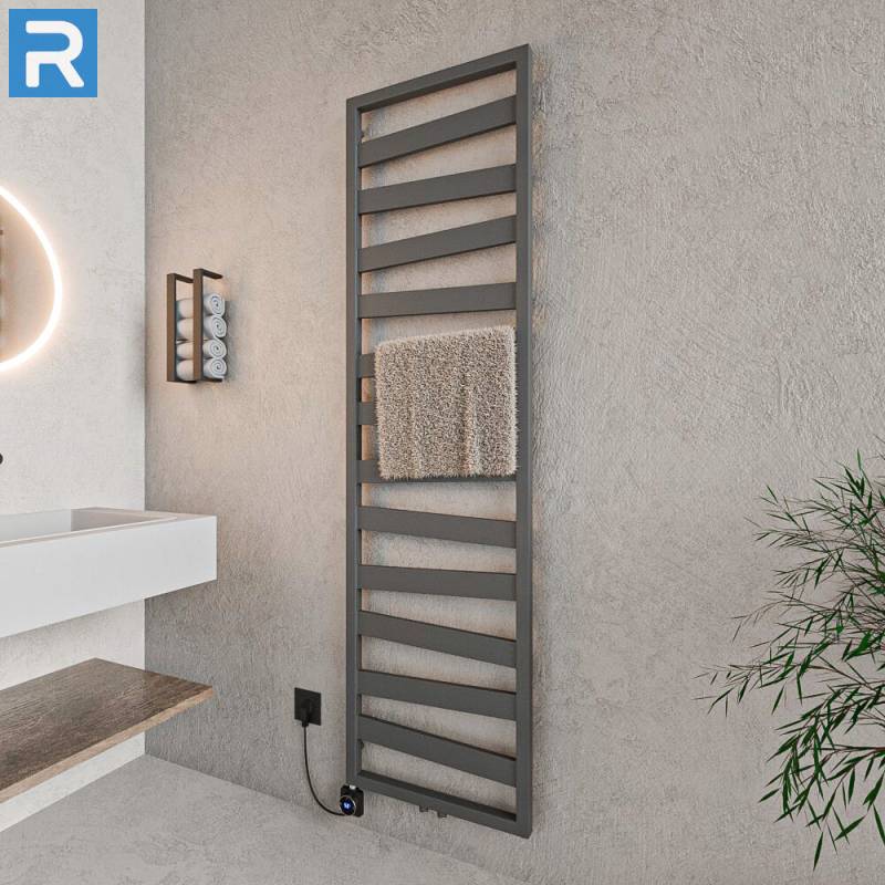 ROTHLER Design Badheizkörper Zigzag-Form Anthrazit 50 x 182 cm in Mischbetrieb