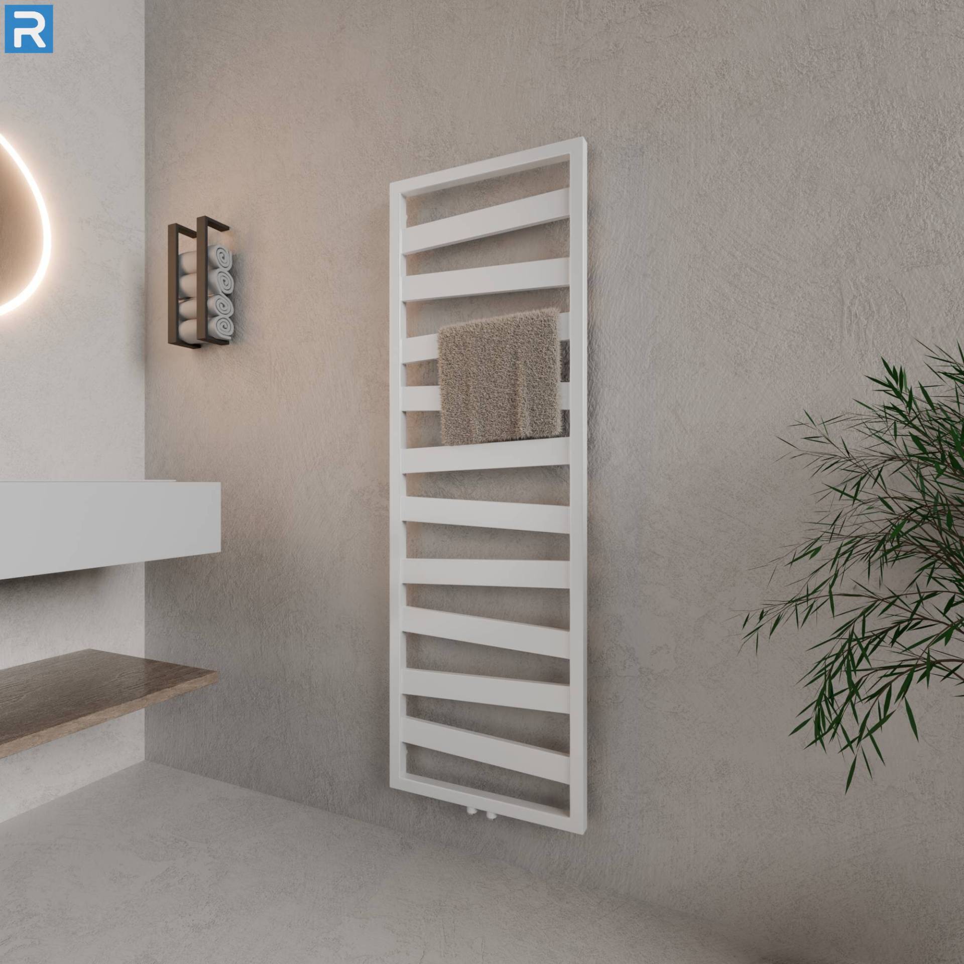 ROTHLER Design Badheizkörper Zigzag-Form Weiß 50 x 156 cm
