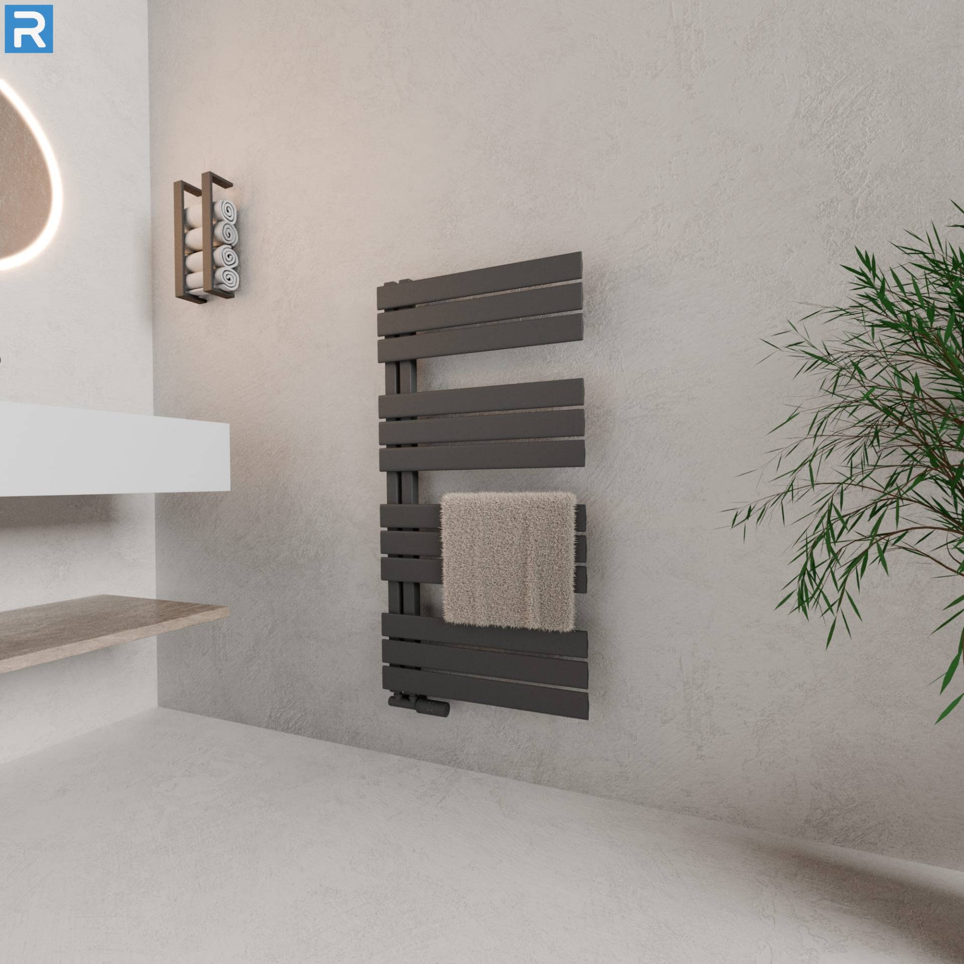ROTHLER Design Handtuchheizkörper Badheizkörper Anthrazit 60 x 115 cm mit Multiblock ROTHLER Design Handtuchheizkörper Badheizkörper Anthrazit 60 x 115 cm mit Multiblock