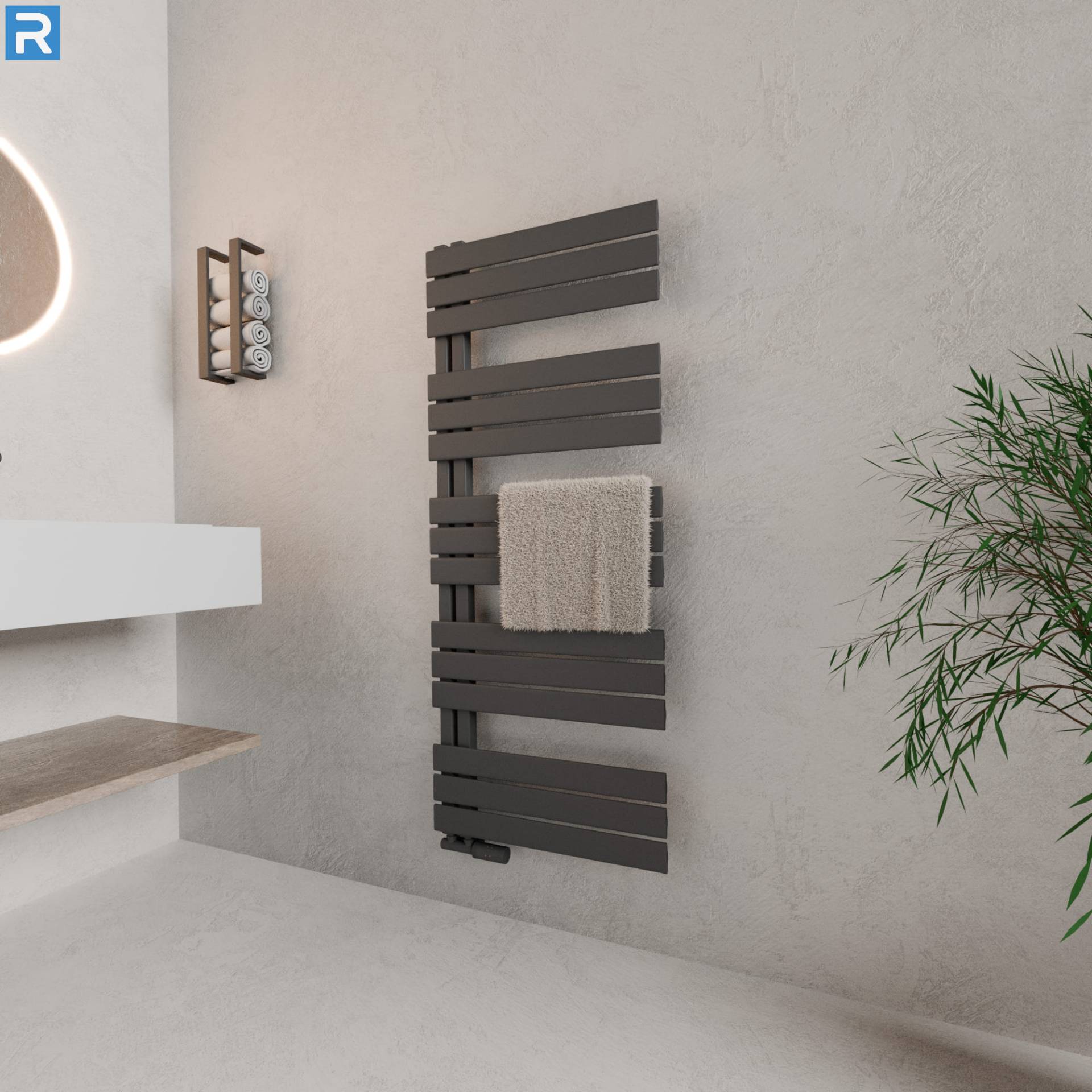 ROTHLER Design Handtuchheizkörper Badheizkörper Anthrazit 60 x 140 cm mit Multiblock ROTHLER Design Handtuchheizkörper Badheizkörper Anthrazit 60 x 140 cm mit Multiblock