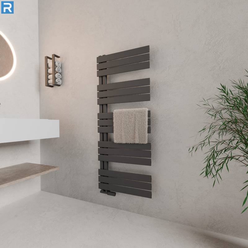 ROTHLER Design Handtuchheizkörper Badheizkörper Anthrazit 60 x 140 cm mit Multiblock