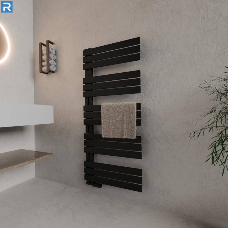 ROTHLER Design Handtuchheizkörper Badheizkörper Schwarz 60 x 140 cm mit Multiblock