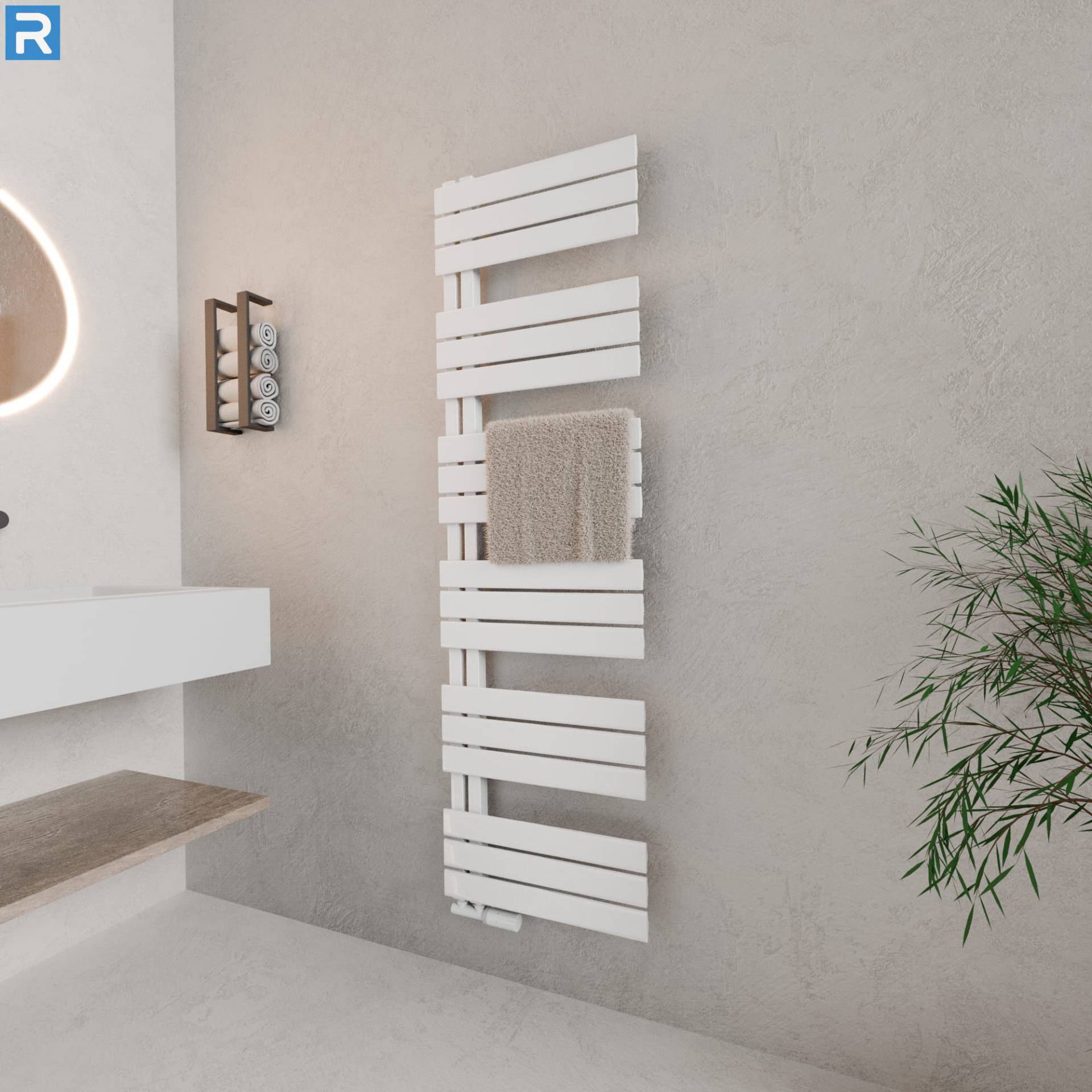 ROTHLER Design Handtuchheizkörper Badheizkörper Weiß 50 x 164 cm mit Multiblock ROTHLER Design Handtuchheizkörper Badheizkörper Weiß 50 x 164 cm mit Multiblock
