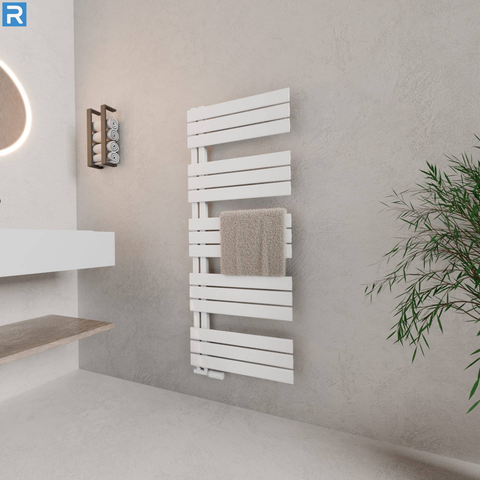 ROTHLER Design Handtuchheizkörper Badheizkörper Weiß 60 x 140 cm mit Multiblock ROTHLER Design Handtuchheizkörper Badheizkörper Weiß 60 x 140 cm mit Multiblock