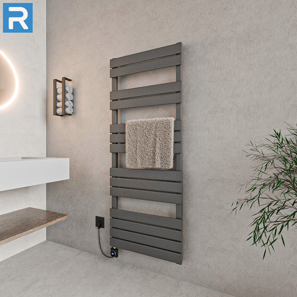 ROTHLER Design Handtuchheizkörper Mittelanschluss Anthrazit 50 x 140 cm in Mischbetrieb ROTHLER Design Handtuchheizkörper Mittelanschluss Anthrazit 50 x 140 cm in Mischbetrieb
