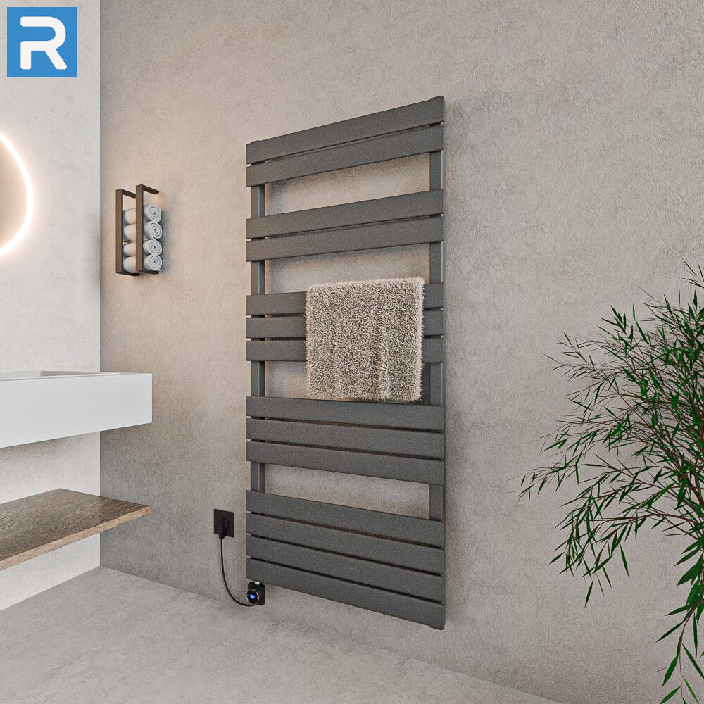 ROTHLER Design Handtuchheizkörper Mittelanschluss Anthrazit 60 x 140 cm in Mischbetrieb ROTHLER Design Handtuchheizkörper Mittelanschluss Anthrazit 60 x 140 cm in Mischbetrieb