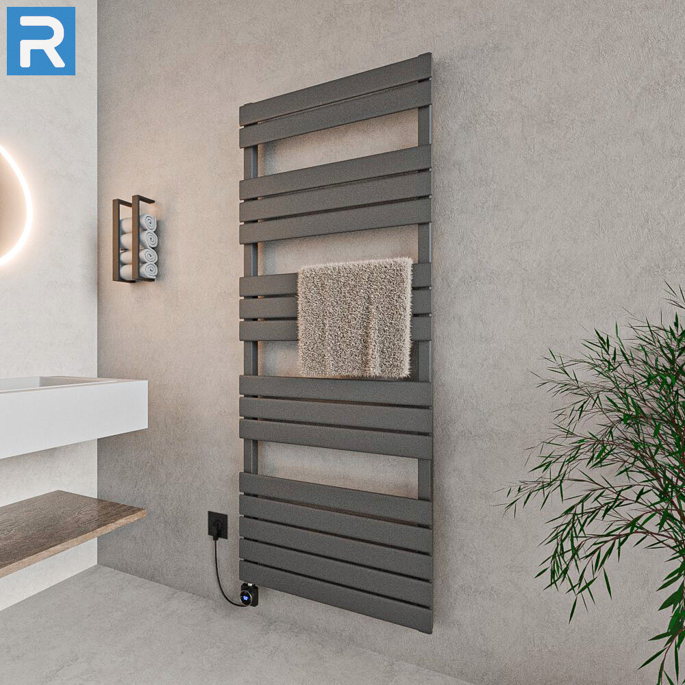 ROTHLER Design Handtuchheizkörper Mittelanschluss Anthrazit 60 x 160 cm in Mischbetrieb ROTHLER Design Handtuchheizkörper Mittelanschluss Anthrazit 60 x 160 cm in Mischbetrieb