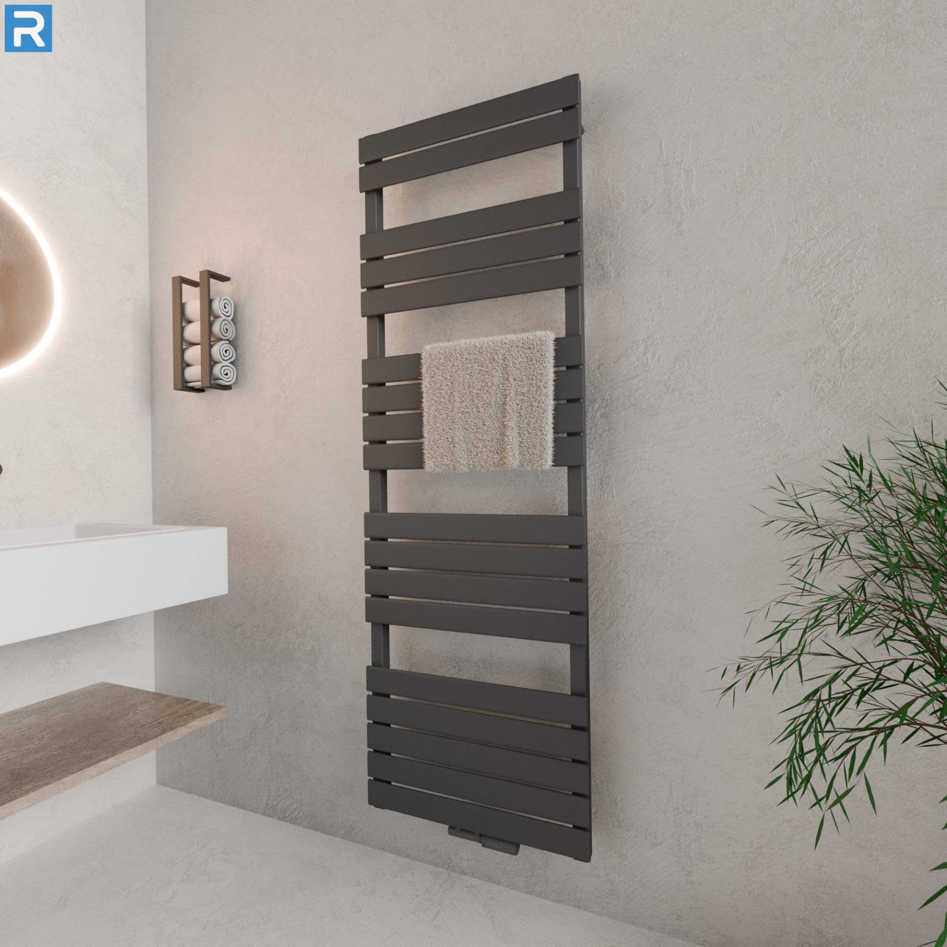 ROTHLER Design Handtuchheizkörper Mittelanschluss Anthrazit 60 x 180 cm mit Multiblock ROTHLER Design Handtuchheizkörper Mittelanschluss Anthrazit 60 x 180 cm mit Multiblock