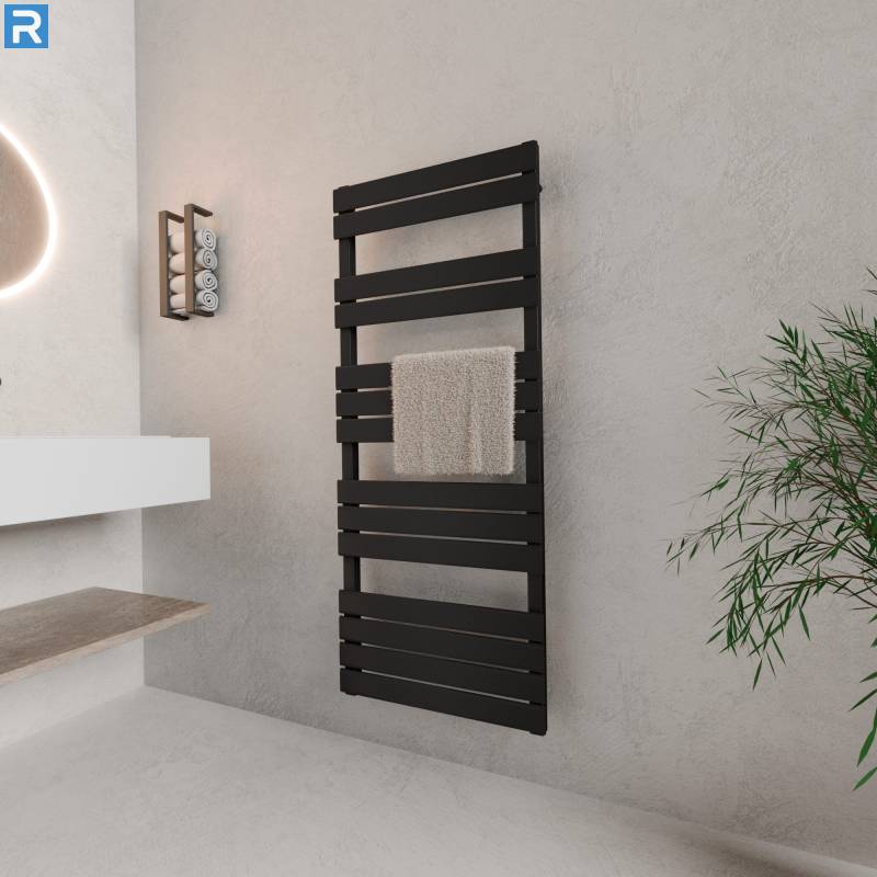 ROTHLER Design Handtuchheizkörper Mittelanschluss Schwarz 60 x 140 cm