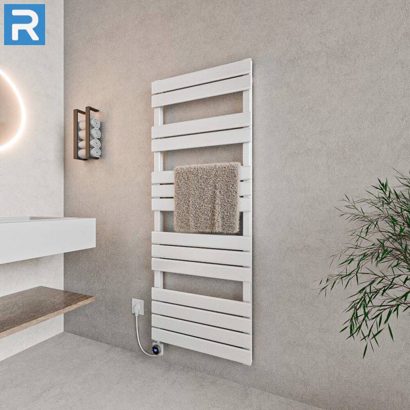ROTHLER Design Handtuchheizkörper Mittelanschluss Weiß 50 x 140 cm in Mischbetrieb