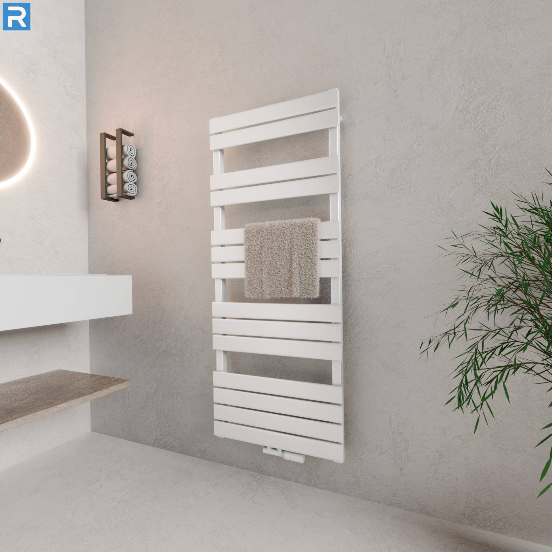 ROTHLER Design Handtuchheizkörper Mittelanschluss Weiß 60 x 140 cm mit Multiblock ROTHLER Design Handtuchheizkörper Mittelanschluss Weiß 60 x 140 cm mit Multiblock
