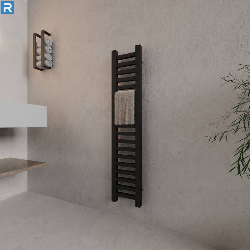 ROTHLER Design-Handtuchleiter Heizkörper Schwarz 20 x 100 cm