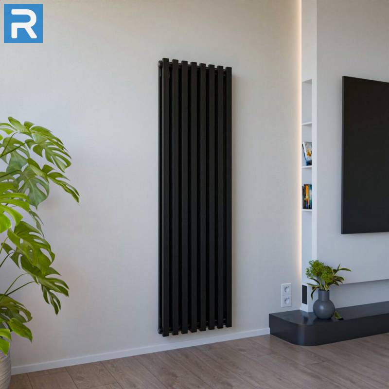 ROTHLER Design Paneelheizkörper Flachheizkörper Vertikal Doppellagig Schwarz 50cm 160 cm