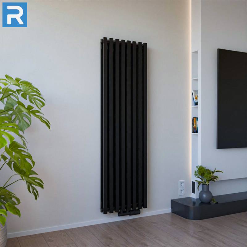 ROTHLER Design Paneelheizkörper Flachheizkörper Vertikal Doppellagig Schwarz 50cm 160 cm mit Multiblock