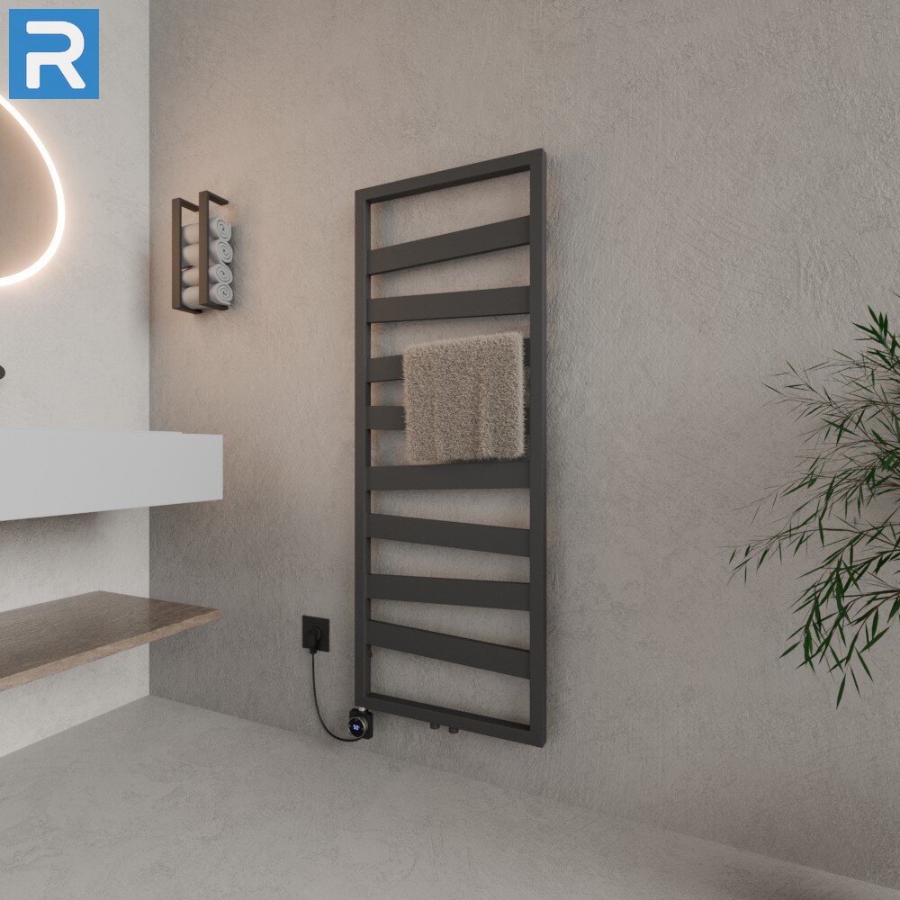 ROTHLER Elektrischer Design Badheizkörper Zigzag-Form Anthrazit 50 x 134 cm Befüllt ROTHLER Elektrischer Design Badheizkörper Zigzag-Form Anthrazit 50 x 134 cm Befüllt