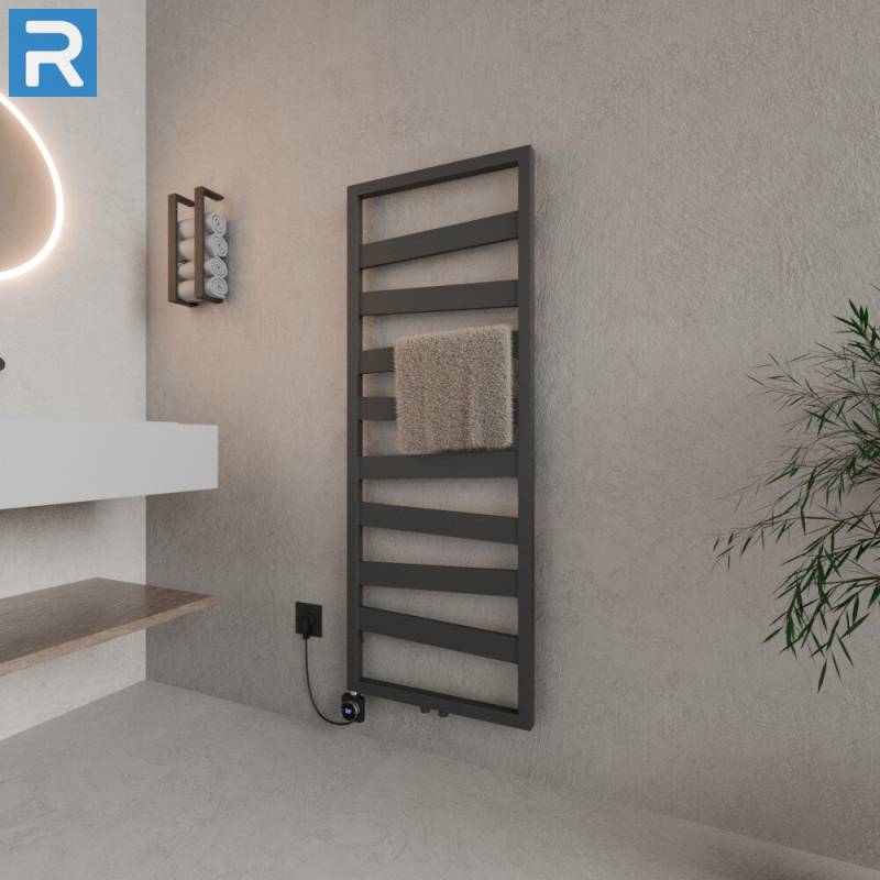ROTHLER Elektrischer Design Badheizkörper Zigzag-Form Anthrazit 50 x 134 cm Befüllt