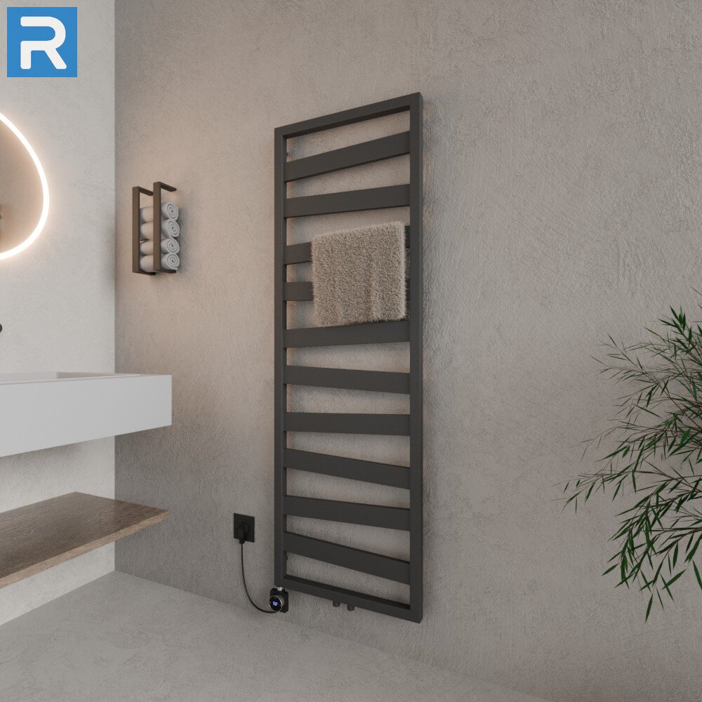 ROTHLER Elektrischer Design Badheizkörper Zigzag-Form Anthrazit 50 x 156 cm Befüllt ROTHLER Elektrischer Design Badheizkörper Zigzag-Form Anthrazit 50 x 156 cm Befüllt