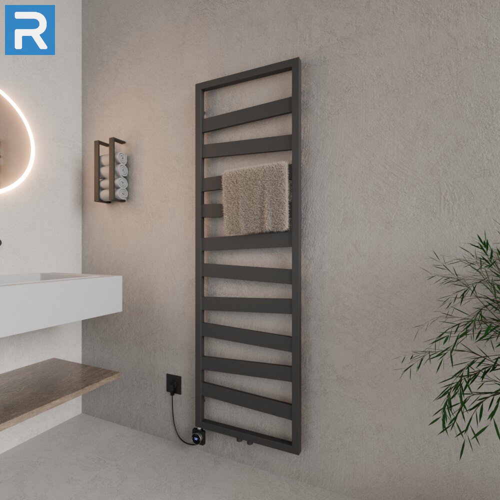 ROTHLER Elektrischer Design Badheizkörper Zigzag-Form Anthrazit 50 x 166 cm Befüllt ROTHLER Elektrischer Design Badheizkörper Zigzag-Form Anthrazit 50 x 166 cm Befüllt