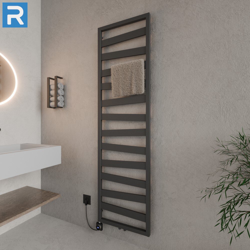 ROTHLER Elektrischer Design Badheizkörper Zigzag-Form Anthrazit 50 x 182 cm Befüllt ROTHLER Elektrischer Design Badheizkörper Zigzag-Form Anthrazit 50 x 182 cm Befüllt