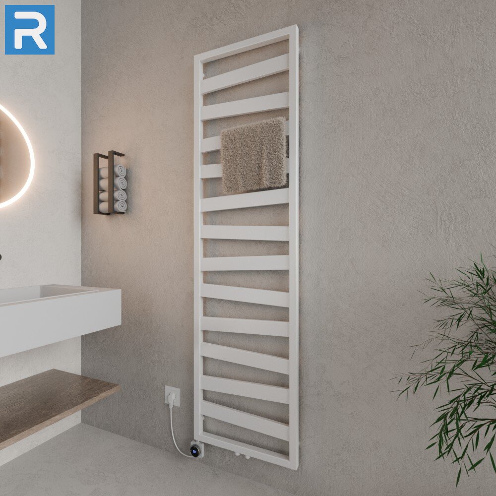 ROTHLER Elektrischer Design Badheizkörper Zigzag-Form Weiß 50 x 182 cm Befüllt ROTHLER Elektrischer Design Badheizkörper Zigzag-Form Weiß 50 x 182 cm Befüllt