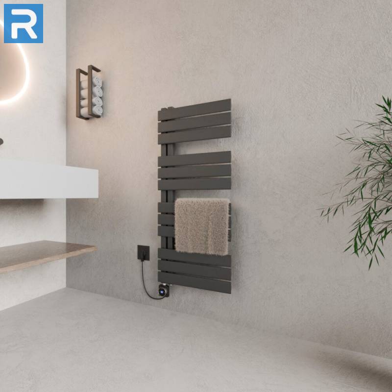 ROTHLER Elektrischer Design Handtuchheizkörper Badheizkörper Anthrazit 50 x 115 cm Befüllt