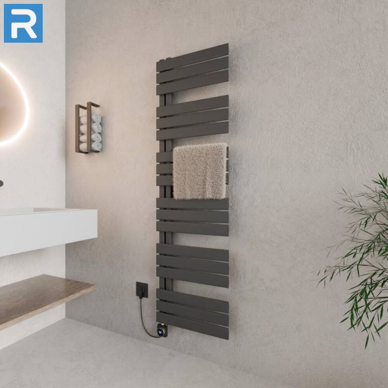 ROTHLER Elektrischer Design Handtuchheizkörper Badheizkörper Anthrazit 50 x 164 cm Befüllt