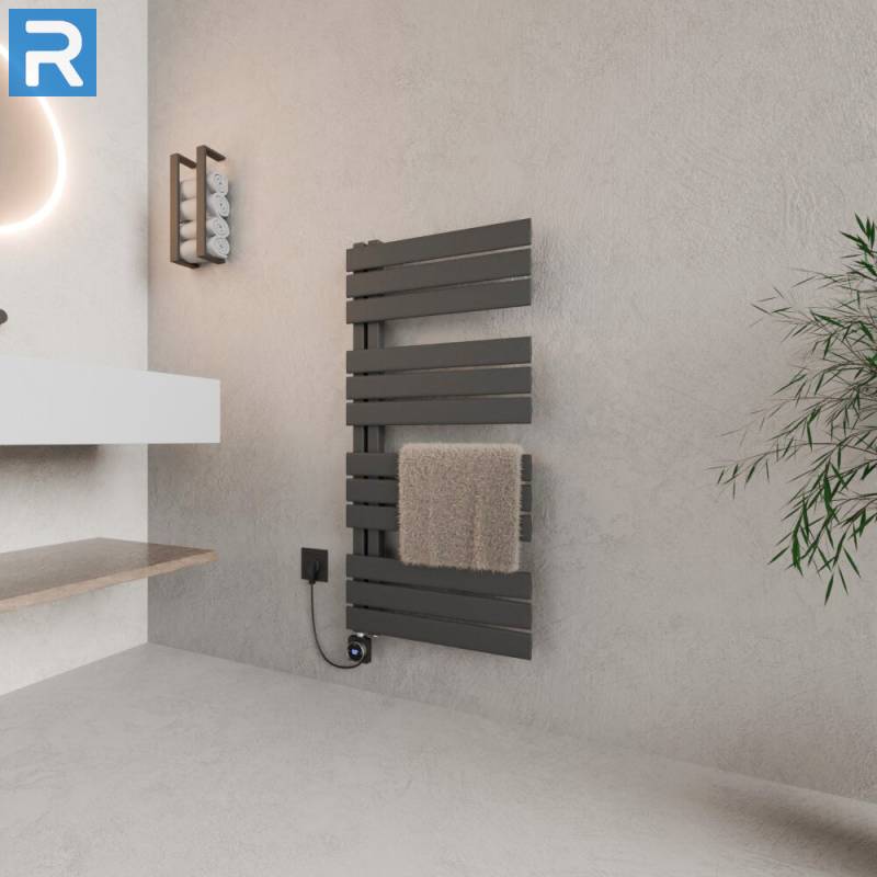 ROTHLER Elektrischer Design Handtuchheizkörper Badheizkörper Anthrazit 60 x 115 cm Befüllt