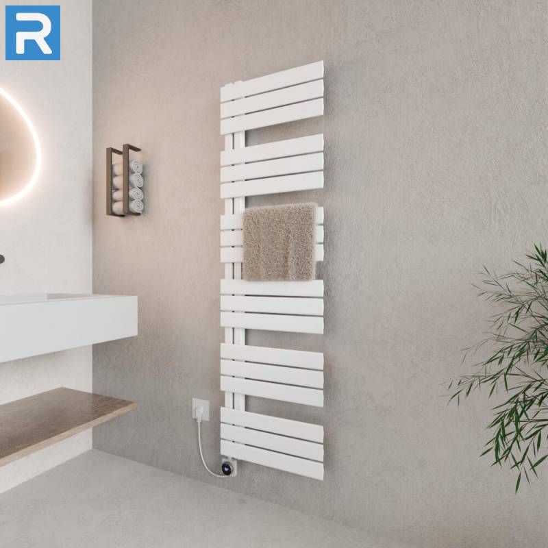 ROTHLER Elektrischer Design Handtuchheizkörper Badheizkörper Weiß 50 x 164 cm Befüllt