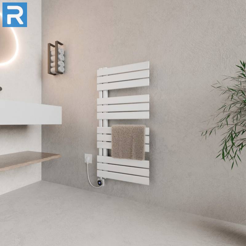 ROTHLER Elektrischer Design Handtuchheizkörper Badheizkörper Weiß 60 x 115 cm mit Thermoflüssigkeit