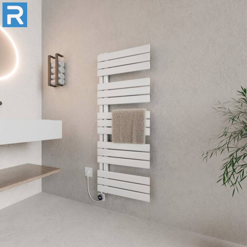 ROTHLER Elektrischer Design Handtuchheizkörper Badheizkörper Weiß 60 x 140 cm Befüllt