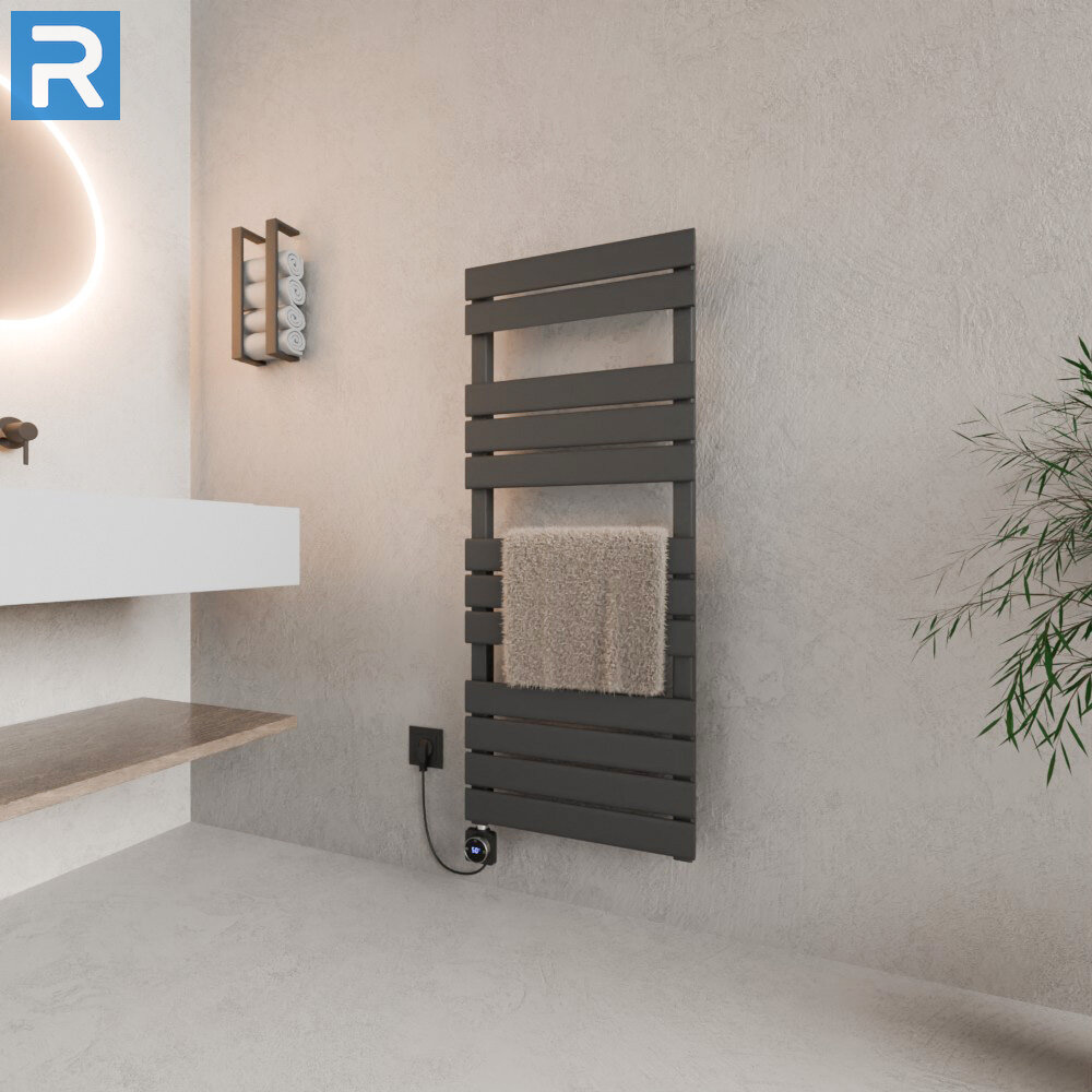 ROTHLER Elektrischer Design Handtuchheizkörper Mittelanschluss Anthrazit 50 x 120 cm mit Thermoflüssigkeit ROTHLER Elektrischer Design Handtuchheizkörper Mittelanschluss Anthrazit 50 x 120 cm mit Thermoflüssigkeit