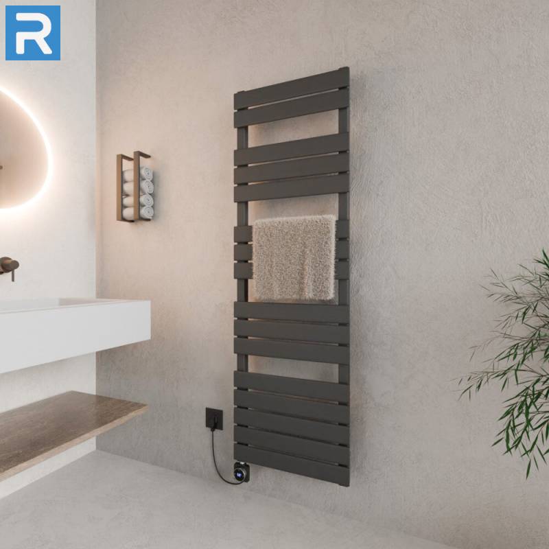 ROTHLER Elektrischer Design Handtuchheizkörper Mittelanschluss Anthrazit 50 x 160 cm Befüllt