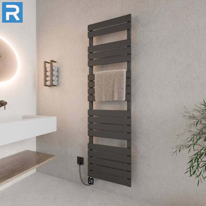 ROTHLER Elektrischer Design Handtuchheizkörper Mittelanschluss Anthrazit 50 x 180 cm Befüllt