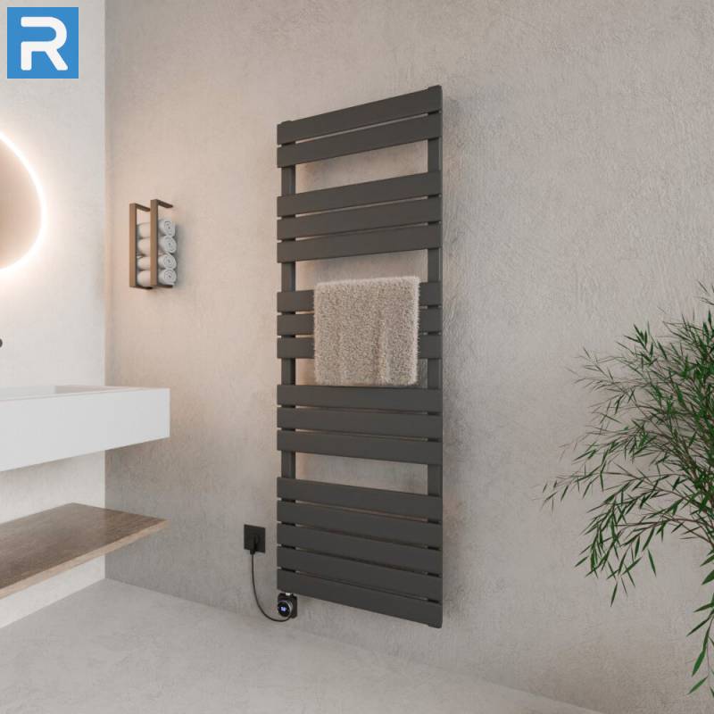 ROTHLER Elektrischer Design Handtuchheizkörper Mittelanschluss Anthrazit 60 x 160 cm Befüllt