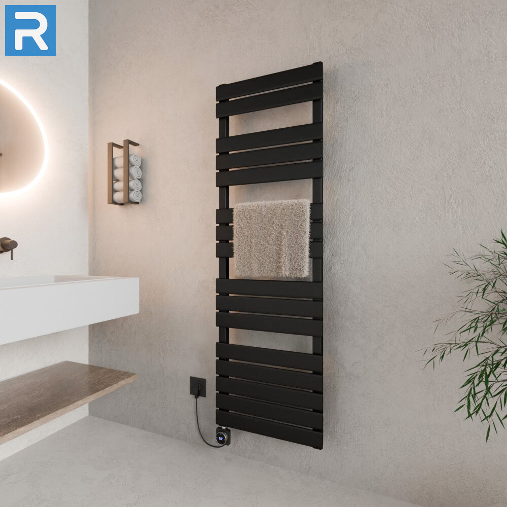 ROTHLER Elektrischer Design Handtuchheizkörper Mittelanschluss Schwarz 50 x 160 cm mit Thermoflüssigkeit ROTHLER Elektrischer Design Handtuchheizkörper Mittelanschluss Schwarz 50 x 160 cm mit Thermoflüssigkeit