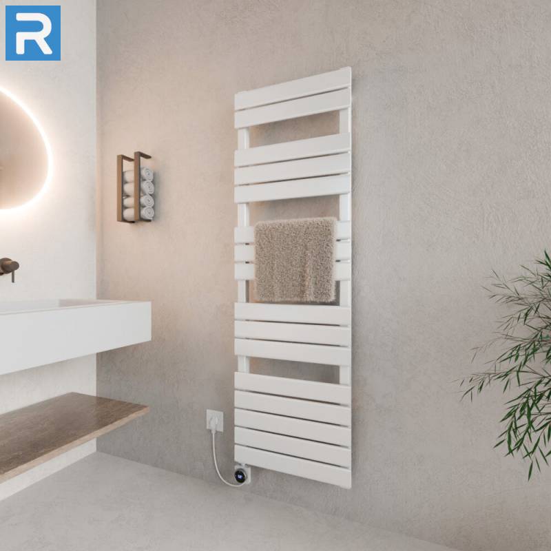 ROTHLER Elektrischer Design Handtuchheizkörper Mittelanschluss Weiß 50 x 160 cm Befüllt