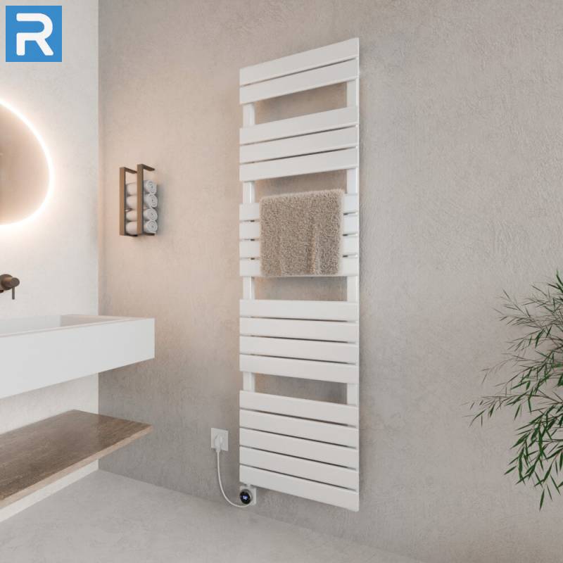 ROTHLER Elektrischer Design Handtuchheizkörper Mittelanschluss Weiß 50 x 180 cm Befüllt