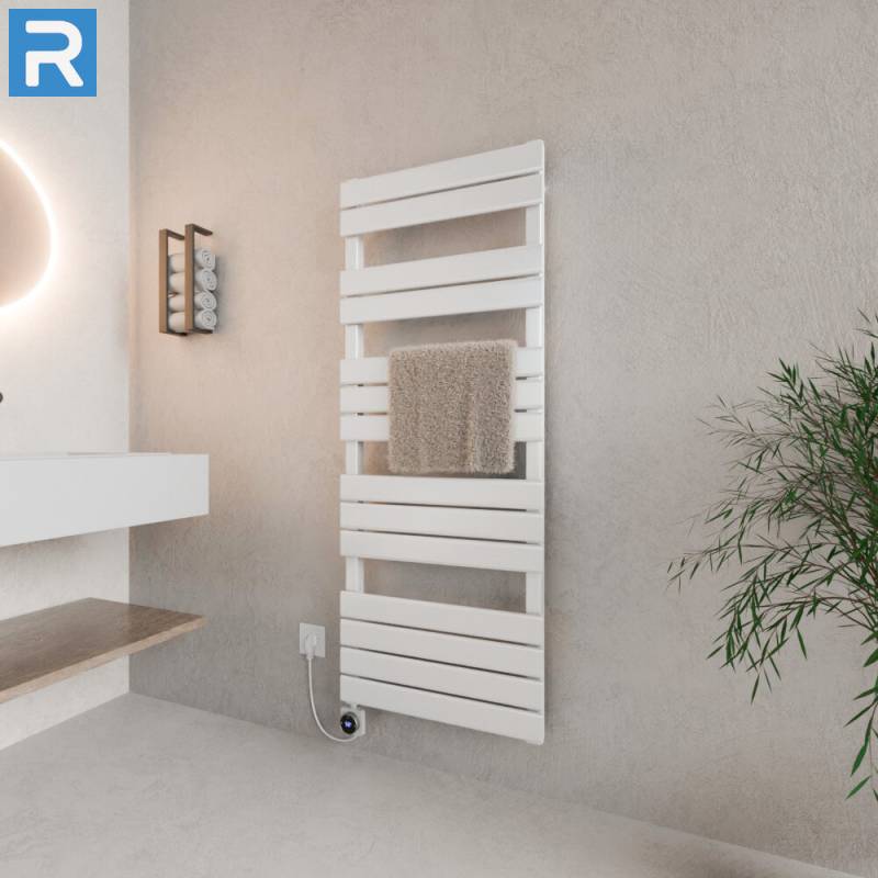 ROTHLER Elektrischer Design Handtuchheizkörper Mittelanschluss Weiß 60 x 140 cm Befüllt