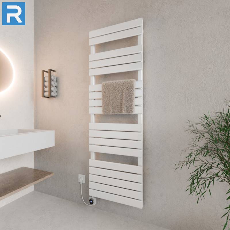 ROTHLER Elektrischer Design Handtuchheizkörper Mittelanschluss Weiß 60 x 180 cm Befüllt