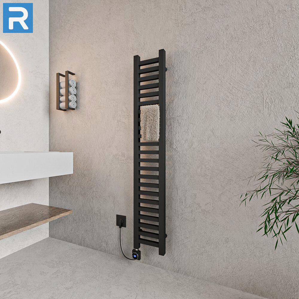 ROTHLER Elektrischer Design-Handtuchleiter Heizkörper Schwarz 20 x 140 cm ROTHLER Elektrischer Design-Handtuchleiter Heizkörper Schwarz 20 x 140 cm