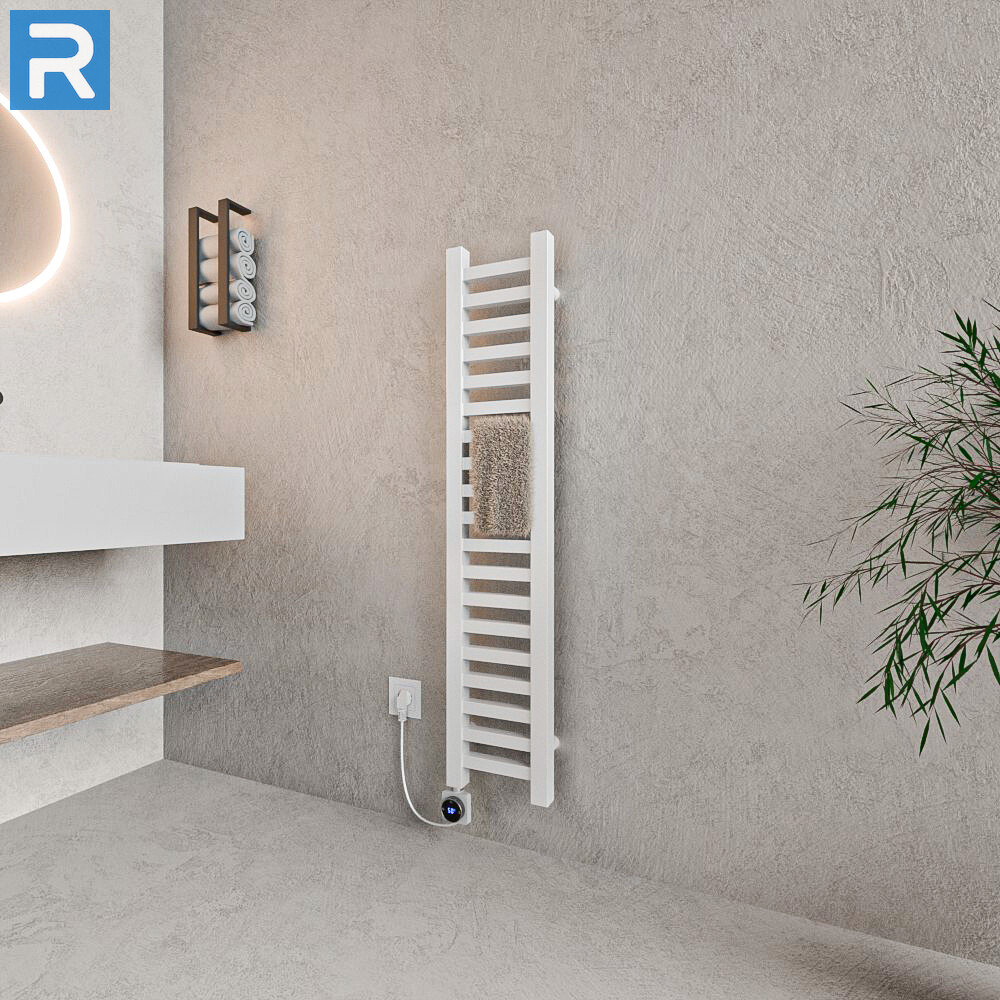 ROTHLER Elektrischer Design-Handtuchleiter Heizkörper Weiß 20 x 100 cm mit Thermoflüssigkeit ROTHLER Elektrischer Design-Handtuchleiter Heizkörper Weiß 20 x 100 cm mit Thermoflüssigkeit