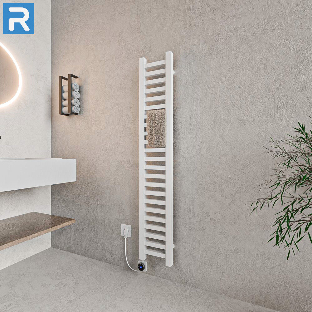 ROTHLER Elektrischer Design-Handtuchleiter Heizkörper Weiß 20 x 140 cm mit Thermoflüssigkeit ROTHLER Elektrischer Design-Handtuchleiter Heizkörper Weiß 20 x 140 cm mit Thermoflüssigkeit