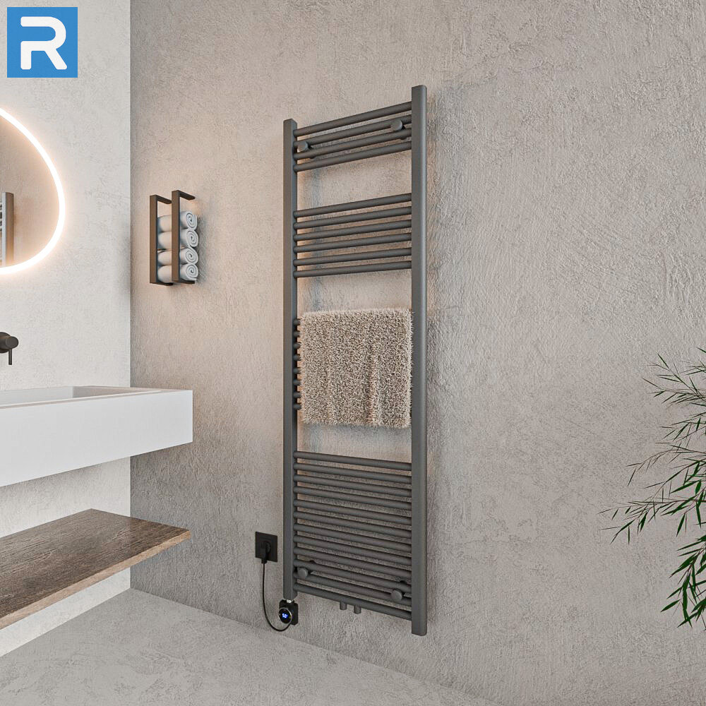ROTHLER Elektrischer Handtuchheizkörper Badheizkörper Handtuchwärmer Anthrazit Mittelanschluss 50 x 160 cm mit Thermoflüssigkeit ROTHLER Elektrischer Handtuchheizkörper Badheizkörper Handtuchwärmer Anthrazit Mittelanschluss 50 x 160 cm mit Thermoflüssigkeit