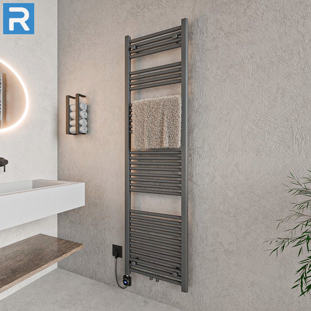 ROTHLER Elektrischer Handtuchheizkörper Badheizkörper Handtuchwärmer Anthrazit Mittelanschluss 50 x 180 cm mit Thermoflüssigkeit ROTHLER Elektrischer Handtuchheizkörper Badheizkörper Handtuchwärmer Anthrazit Mittelanschluss 50 x 180 cm mit Thermoflüssigkeit