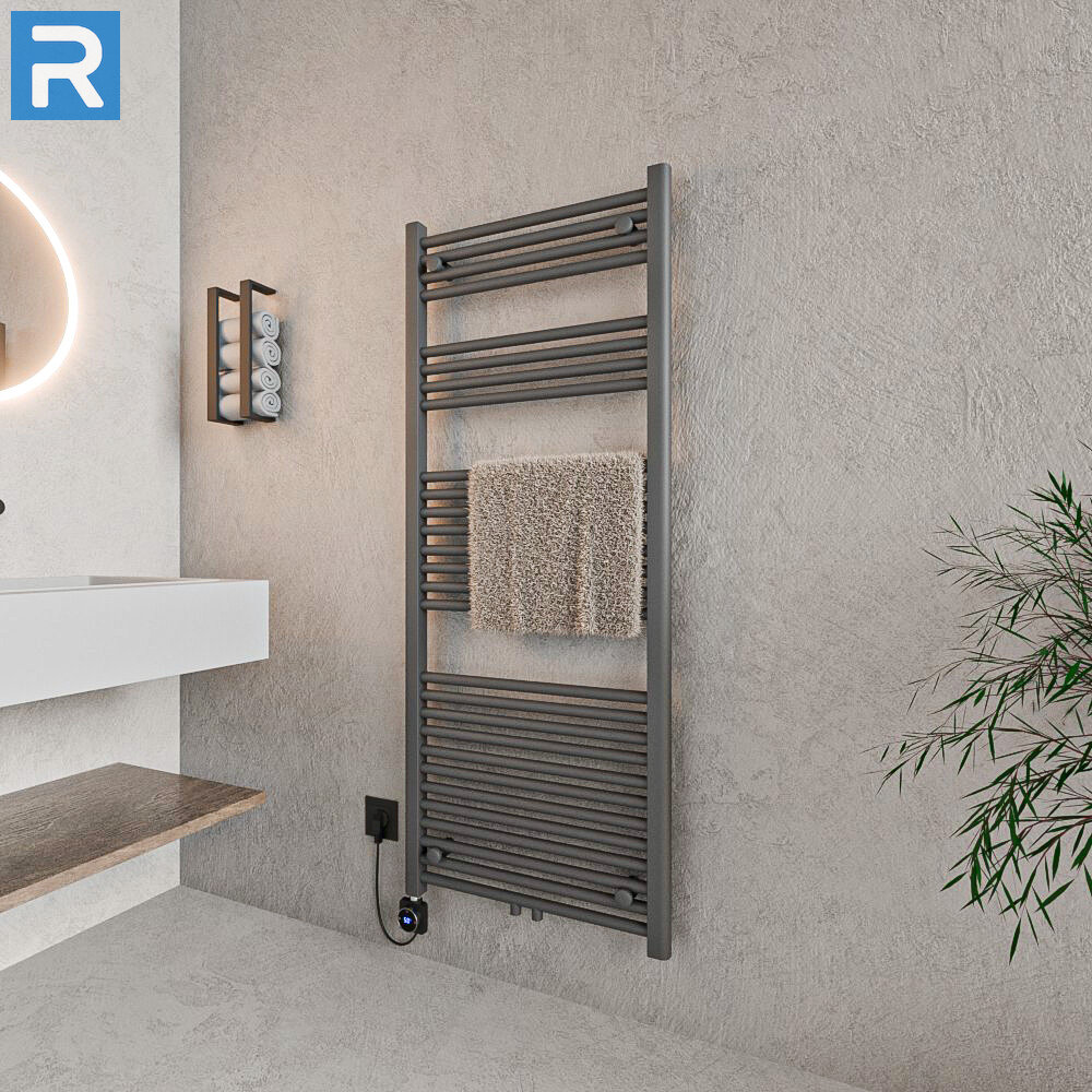 ROTHLER Elektrischer Handtuchheizkörper Badheizkörper Handtuchwärmer Anthrazit Mittelanschluss 60 x 140 cm ROTHLER Elektrischer Handtuchheizkörper Badheizkörper Handtuchwärmer Anthrazit Mittelanschluss 60 x 140 cm